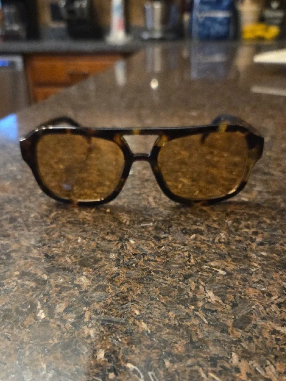 Mosanana Tortoiseshell Aviator Sunglasses with Amber Lenses
